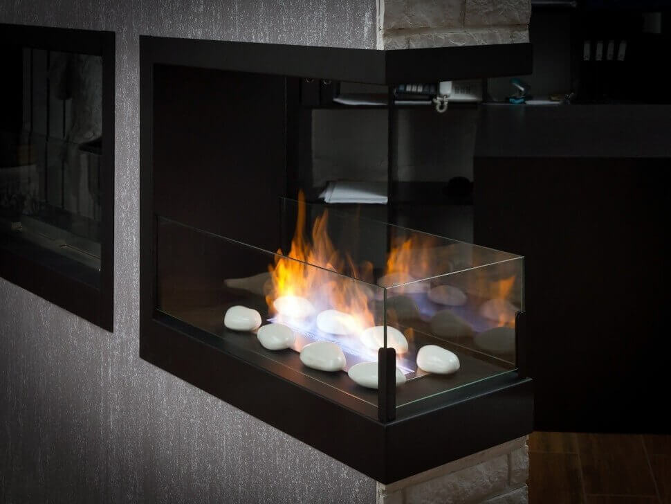 Встроенный биокамин Lux Fire Торцевой 1155 М