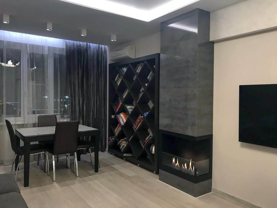 Встроенный биокамин Lux Fire Угловой 755 М (правый угол)